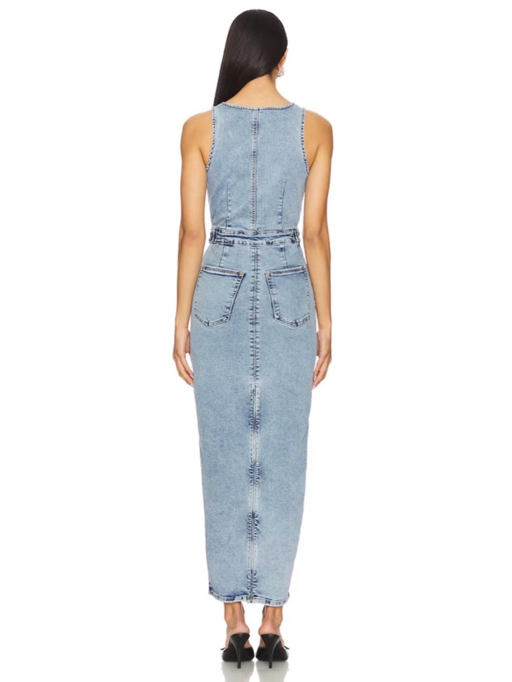 GOOD AMERICAN Fit For Success V-neck Maxi Dress in Indigo780 - Picture 7 of 9